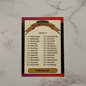 1987 Donruss Diamond Kings Series #27 Baseball Card